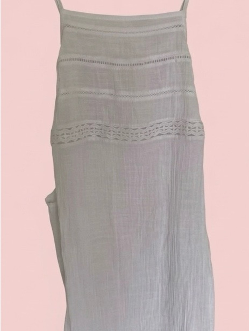 Xhilaration White Boho Lace Panels Strappy Sundress Swim Cover Up Large